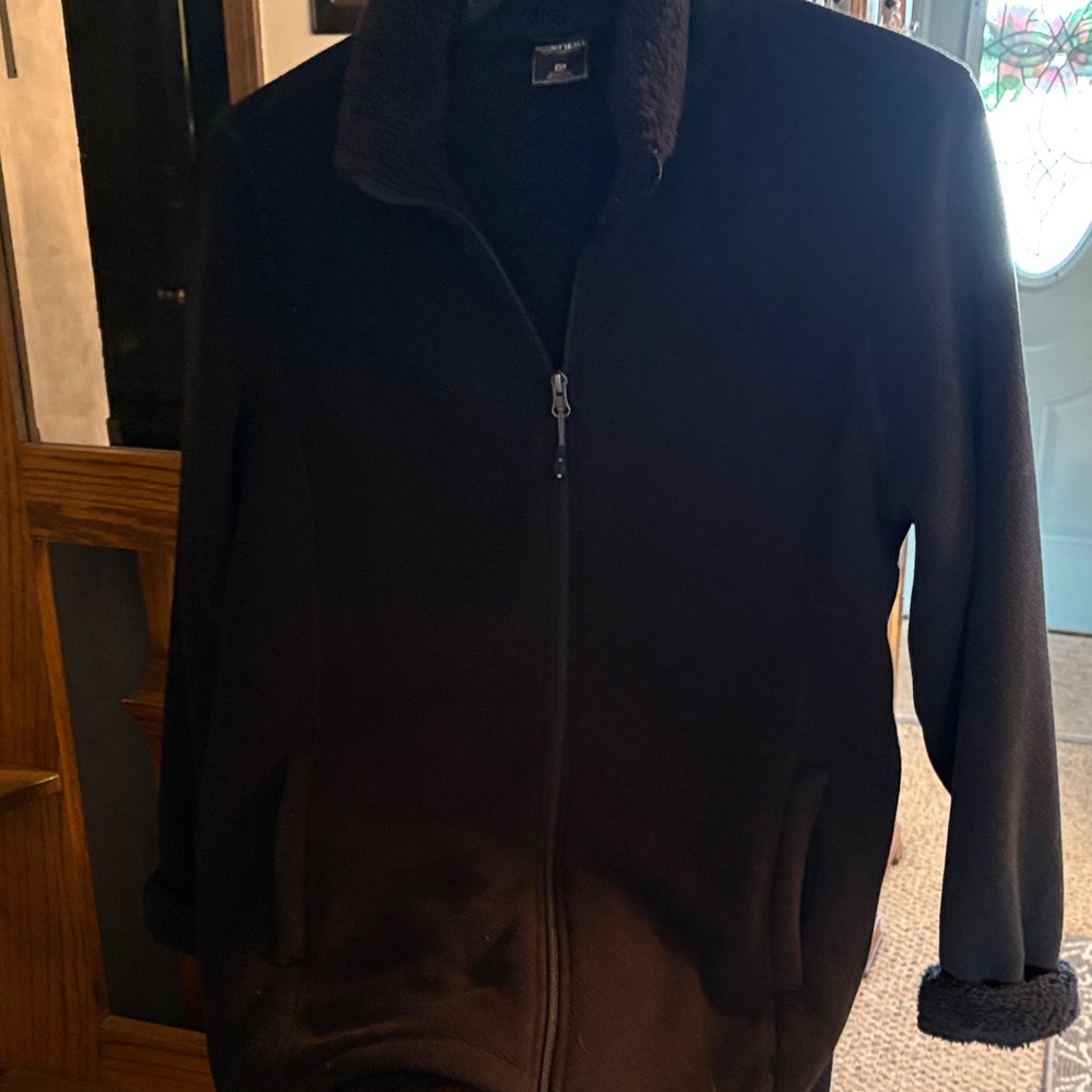 Weatherproof Black Sherpa-Lined Fleece Jacket